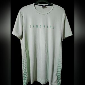 Gymshark Men's Sport Stripe T-Shirt Light Green Short Sleeve Tee Gymshark.